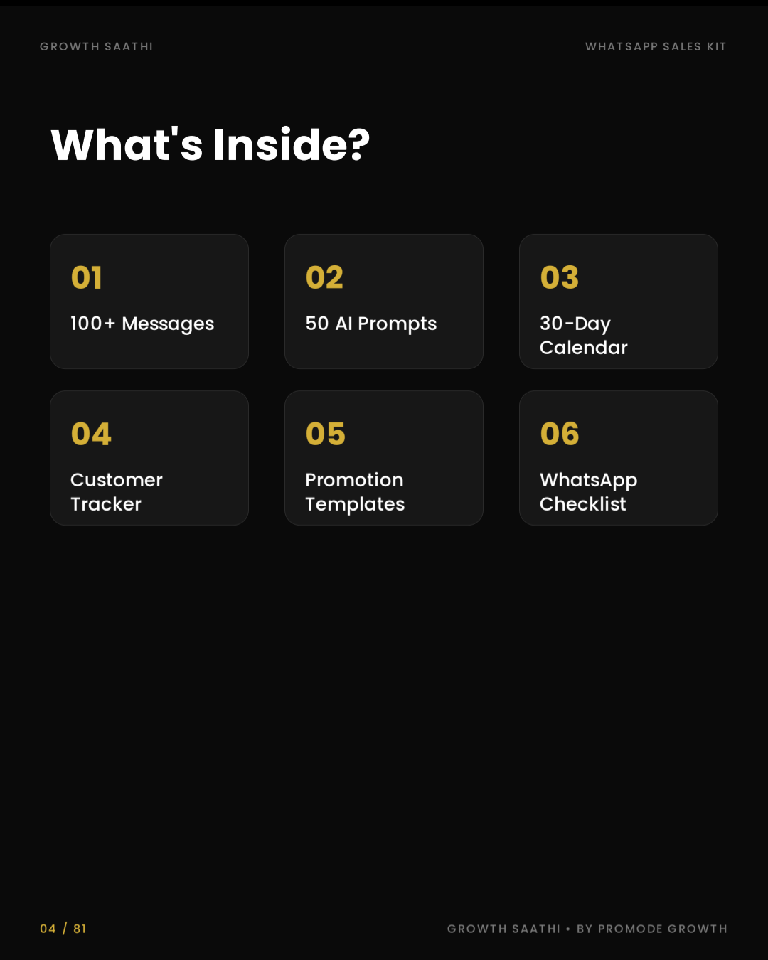 Growth Saathi — WhatsApp Sales Kit